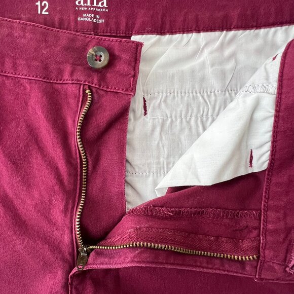 a.n.a., A New Approach, Ankle Pants, Straight Leg, Berry Red, Size 12, EC! - Picture 9 of 13